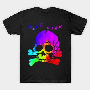 RIFF LIFE Skull and Crossbones Rainbow T-Shirt